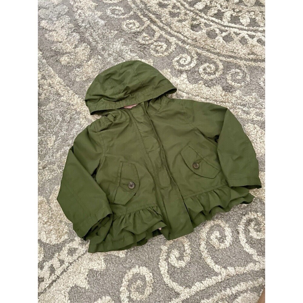 Old Navy 6-12 Months Essential Everyday Baby Military Cargo Jacket Green Zip Up - Picture 3 of 8